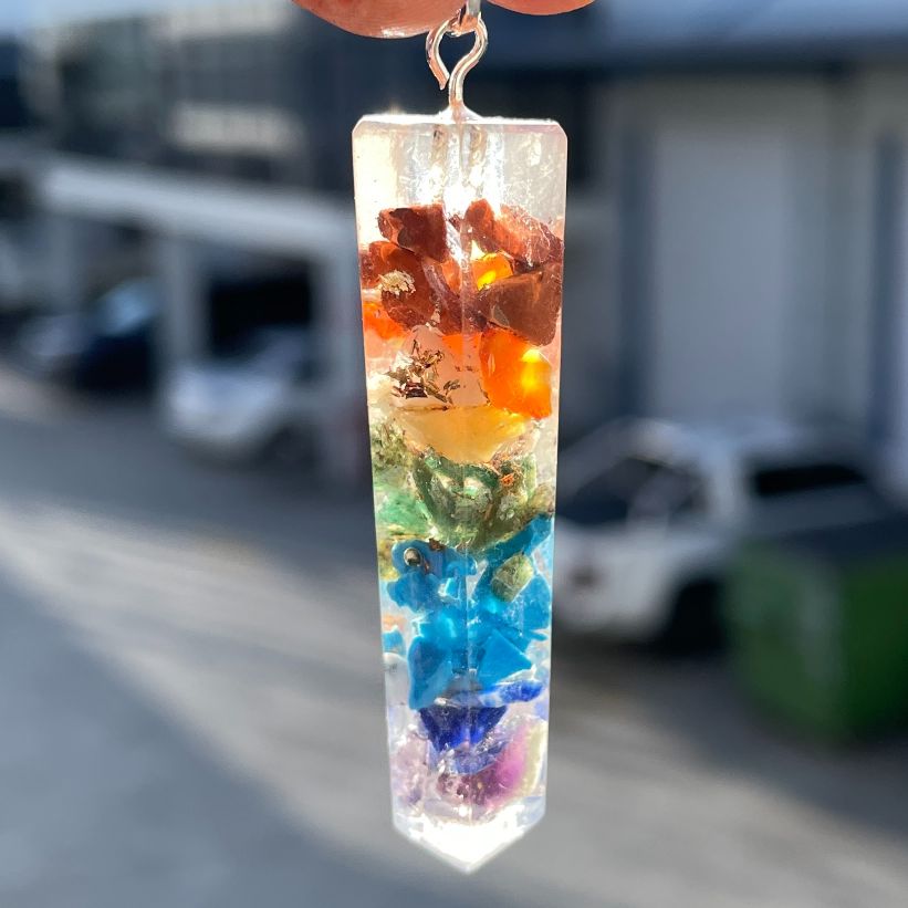 Orgonite Chakra Pendant - Point Orgonite Chakra Pendant - Point